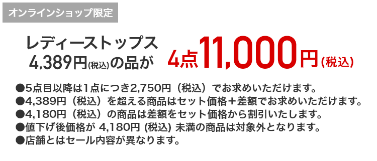 レディーストップス 4,389円（税込）の品が 4点11,000円（税込）