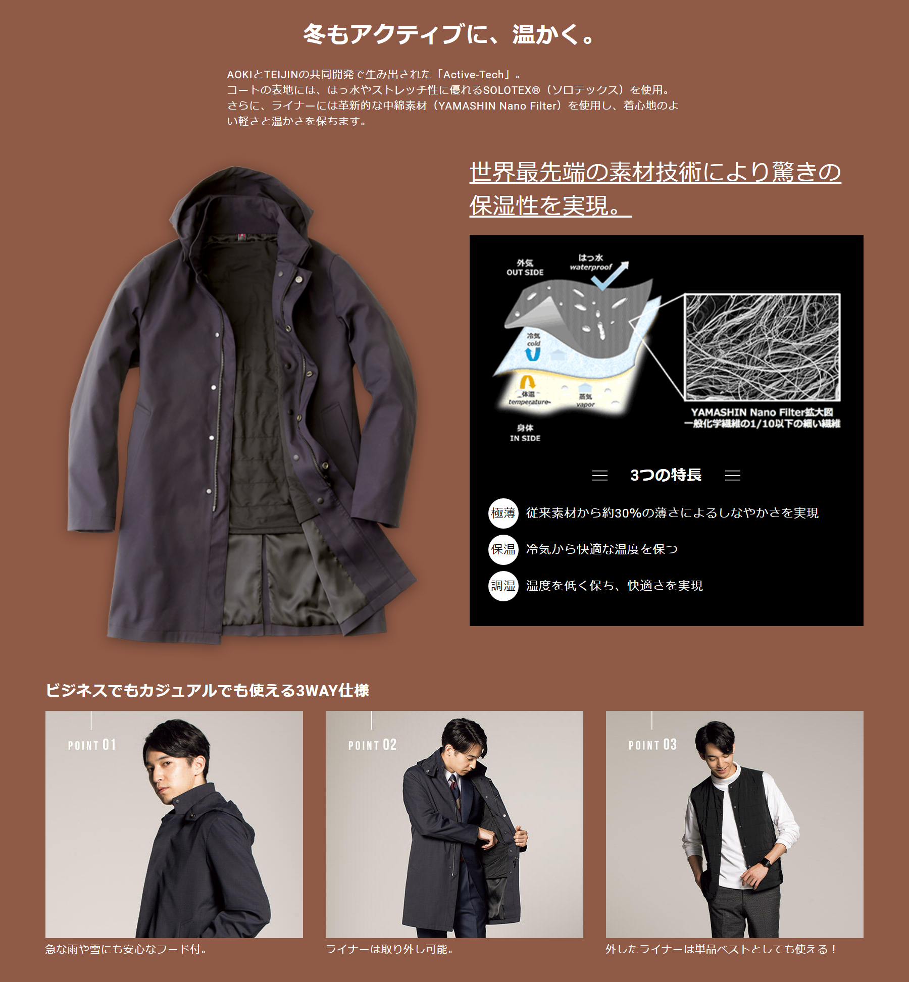 ACTIVE TECH 3Wayコート