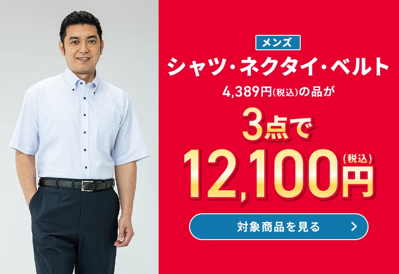 メンズシャツ・ネクタイ・ベルト 4,389円(税込)の品が3点で12,100円(税込) 対象商品を見る