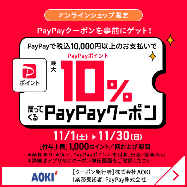 オンラインショップ限定 PayPayクーポン