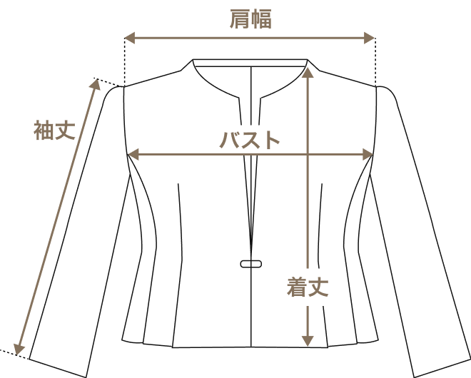 AOKIレンタルサービス マザードレス ジャケット採寸図