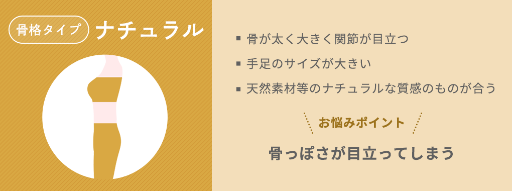 骨っぽさが目立ってしまうナチュラル