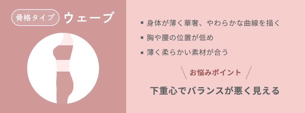下重心でバランスが悪く見えるウェーブ