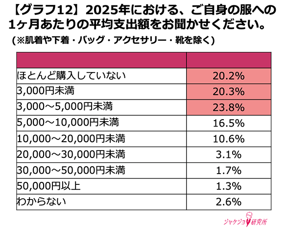 2025年の衣服支出の現状と傾向