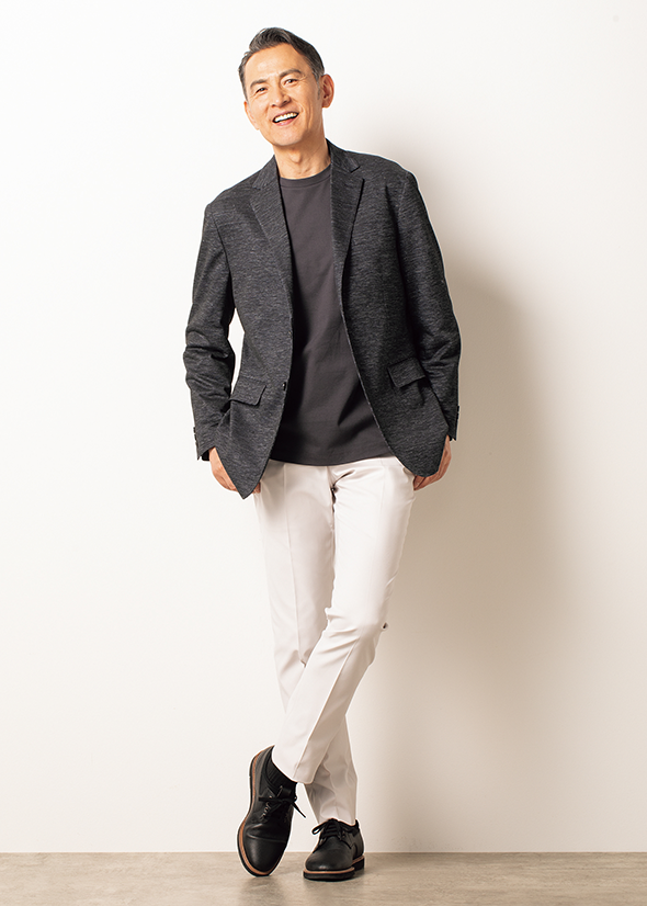 ノルマンディ リネンジャケット LES MUES ベーシック [Navy] コーディネート1