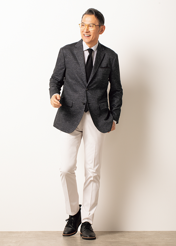 ノルマンディ リネンジャケット LES MUES ベーシック [Navy] コーディネート2