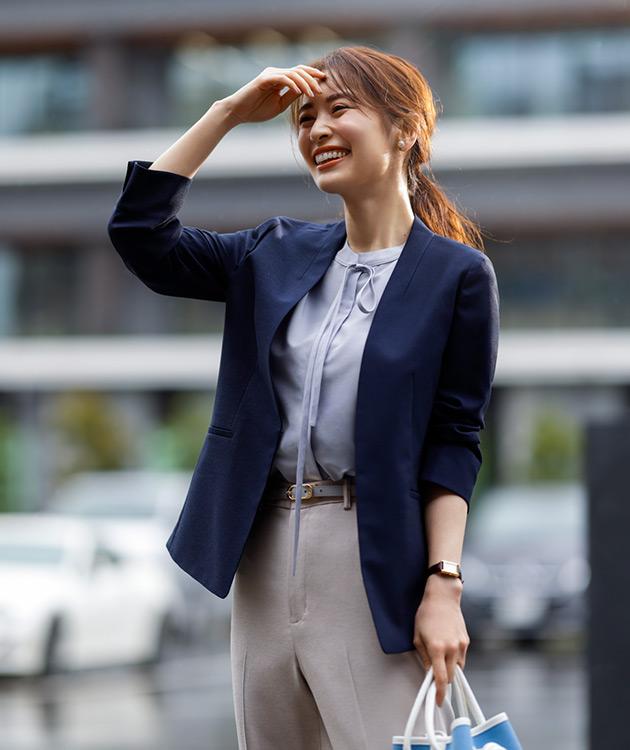 洋服の青山】セット着可 オールシーズン ブラック系 フロントホックVノーカラージャケット レディース ビジネス カジュアル ANCHOR WOMAN  PERSON'S : aj235024-a : 洋服の青山PLUS - 通販 - Yahoo!ショッピング