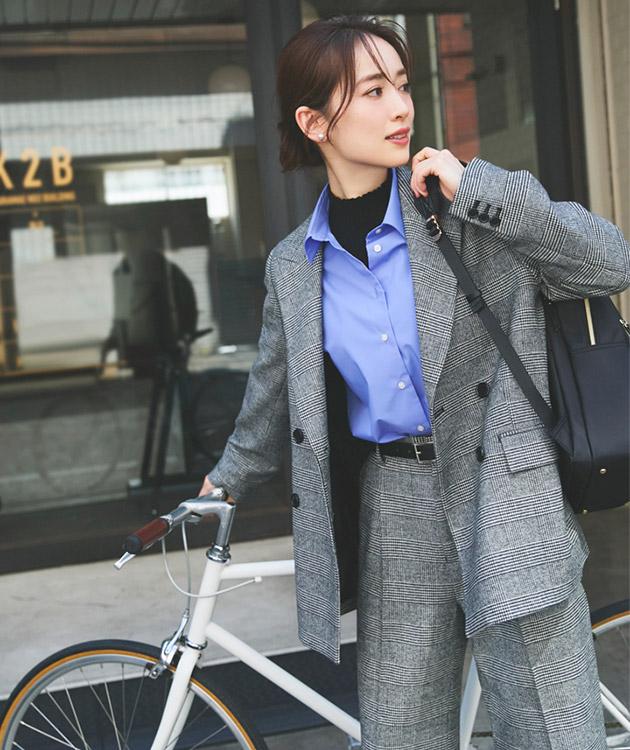 セットアップならこんなにおしゃれ!自転車通勤だって余裕でラクラク