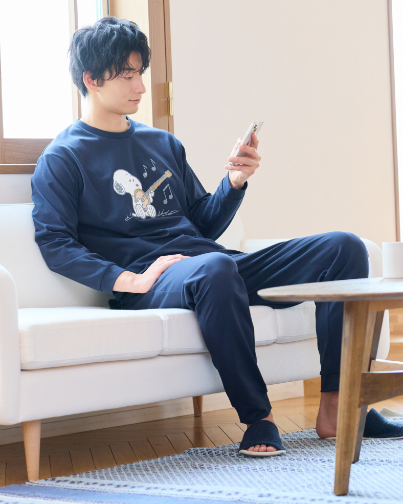 リカバリーケアプラス PEANUTS ルームウェア 長袖&ロングパンツ