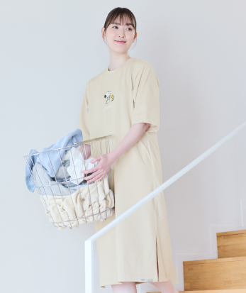 リカバリーケアプラス PEANUTS 五分袖チュニック