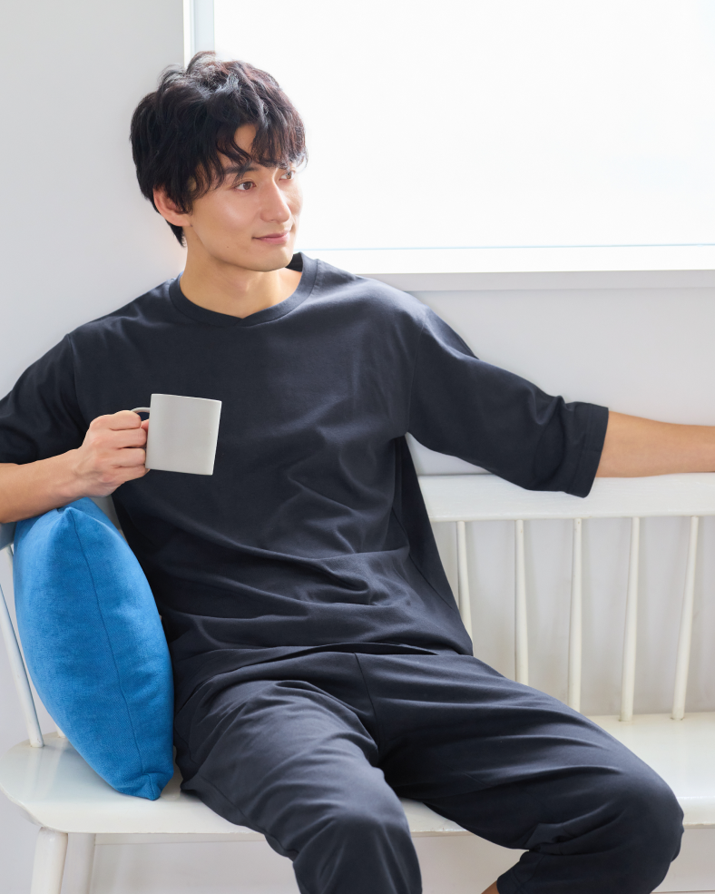 ルームウェア WEB限定モデル 五分袖&七分丈パンツ