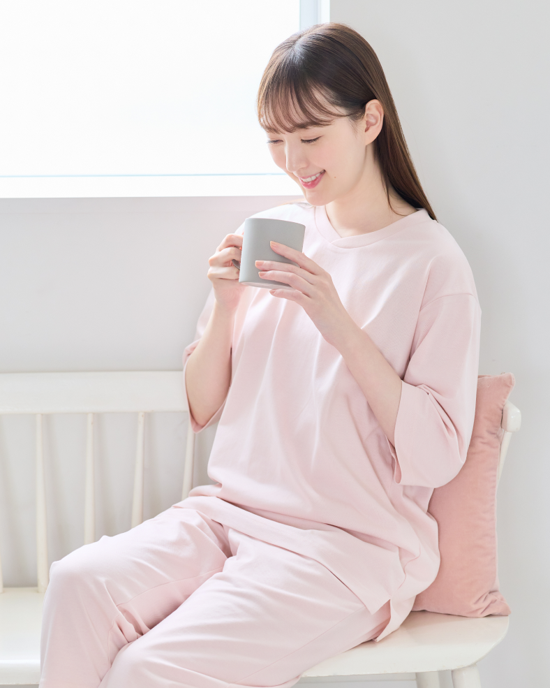 ルームウェア WEB限定モデル 五分袖&七分丈パンツ