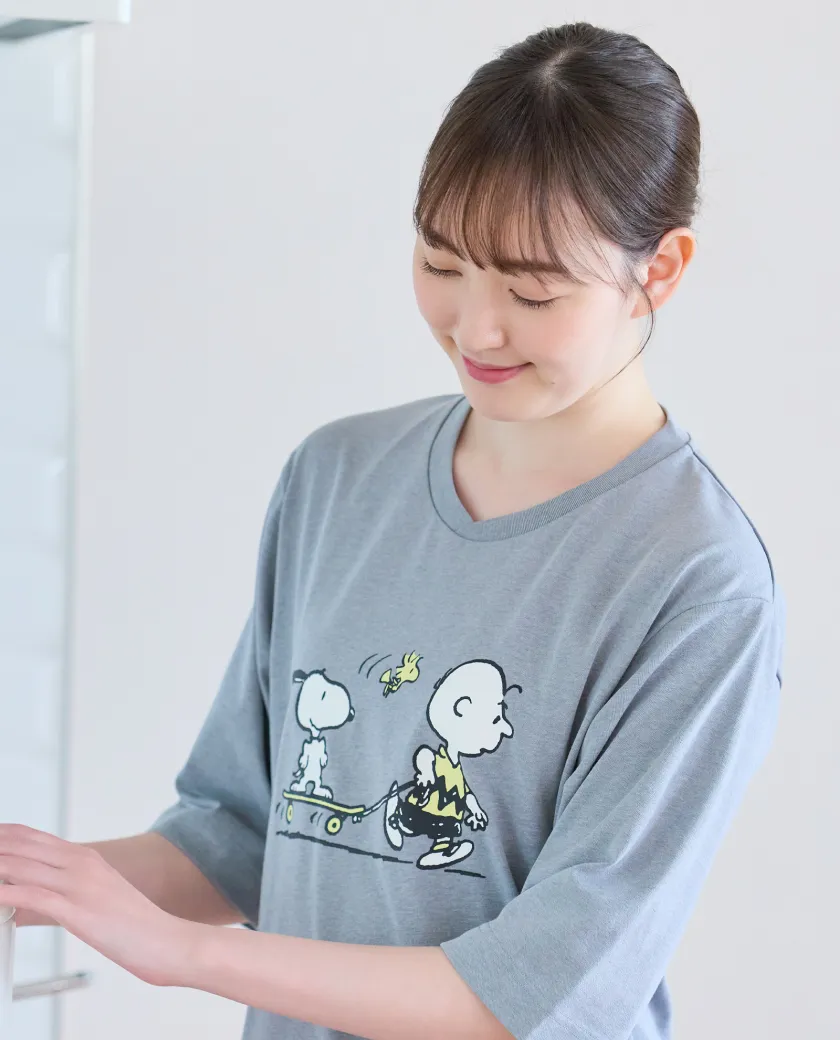 リカバリーウェア オールシーズンタイプ 五分袖 PEANUTSデザイン