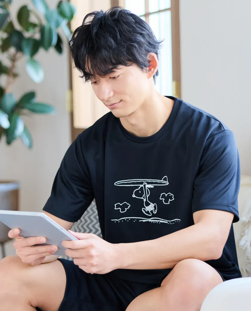 メッシュタイプ 半袖&ハーフパンツPEANUTSデザイン