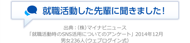 就職活動した先輩に聞きました！