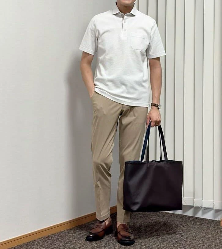 ポロシャツを使った爽やかコーデ