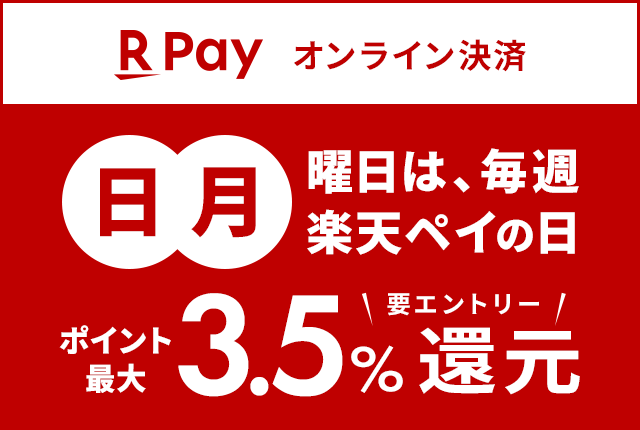 RPay オンライン決済 日・月曜日は楽天ペイの日 ポイント最大3.5%還元 要エントリー