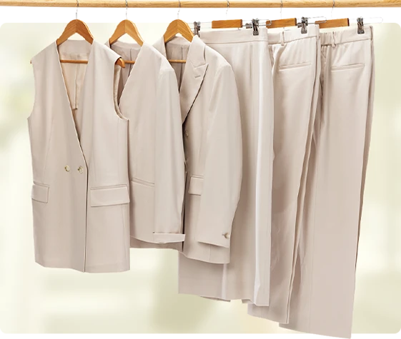 ブライトツイルストレッチセットアップオフホワイトのイメージ