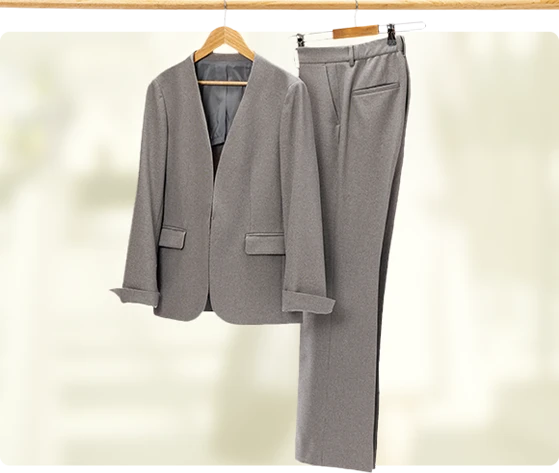 メランジストレッチセットアップライトグレーのイメージ