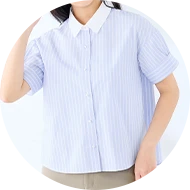 バンブーレーヨン短丈クレリックシャツ