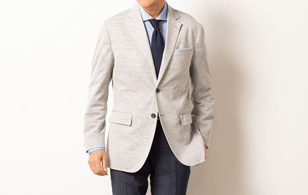 Linen jacket made of made-in-Japan knit fabric