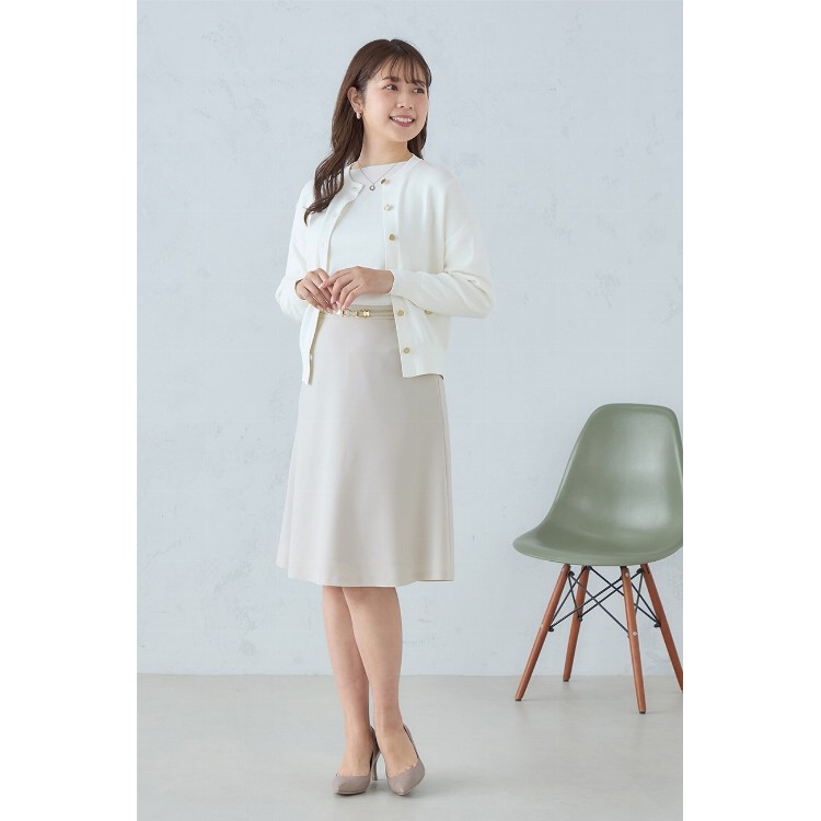 Oggiコラボ パウダリーツイル フレアスカート アイボリー