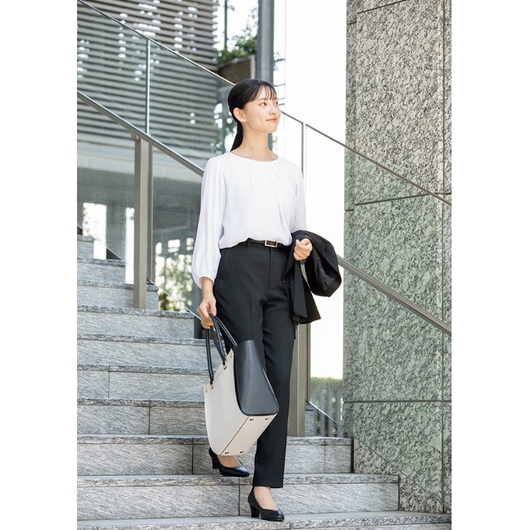2wayストレッチ クロップドパンツ 紺 セットアップ着用可【AOKI