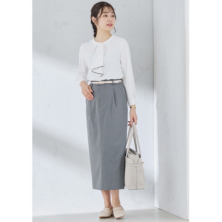 ≪Oggi4月号掲載≫ ツイルストレッチ ロングタイトスカート