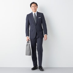 リサイクル素材使用 ストレッチスーツ 紺ストライプ JOURNAL WORKS ベーシック