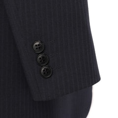 リサイクル素材使用 ストレッチスーツ 紺ストライプ JOURNAL WORKS ベーシック