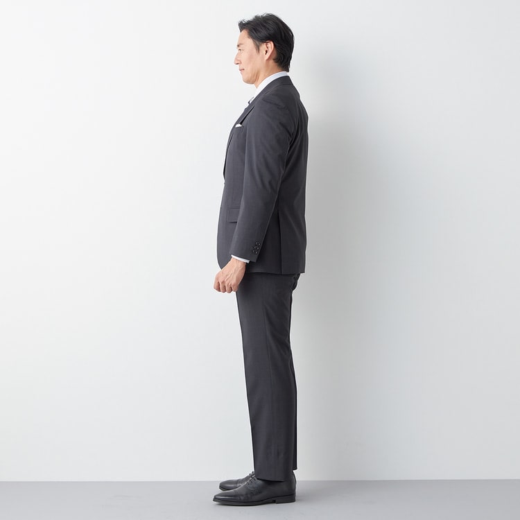 リサイクル素材使用 ストレッチスーツ チャコールグレーグレン