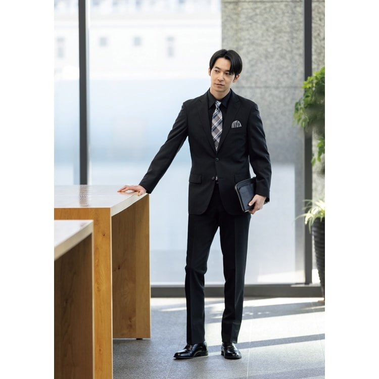 黒マイクロチェックスーツ JOURNAL WORKS スリム【AOKI公式通販】