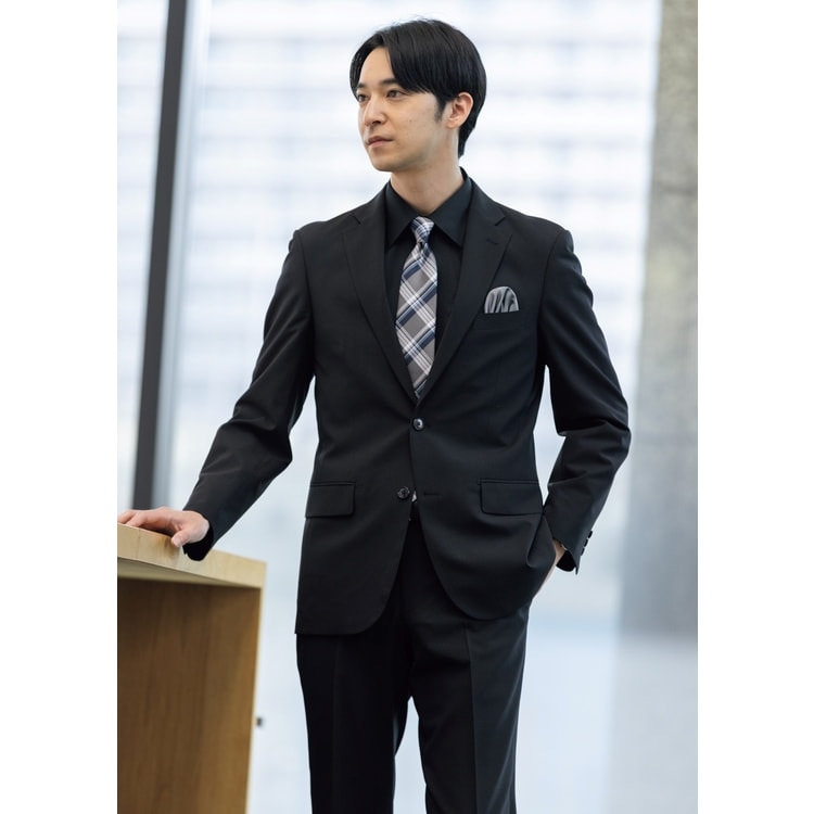 黒マイクロチェックスーツ JOURNAL WORKS スリム【AOKI公式通販】