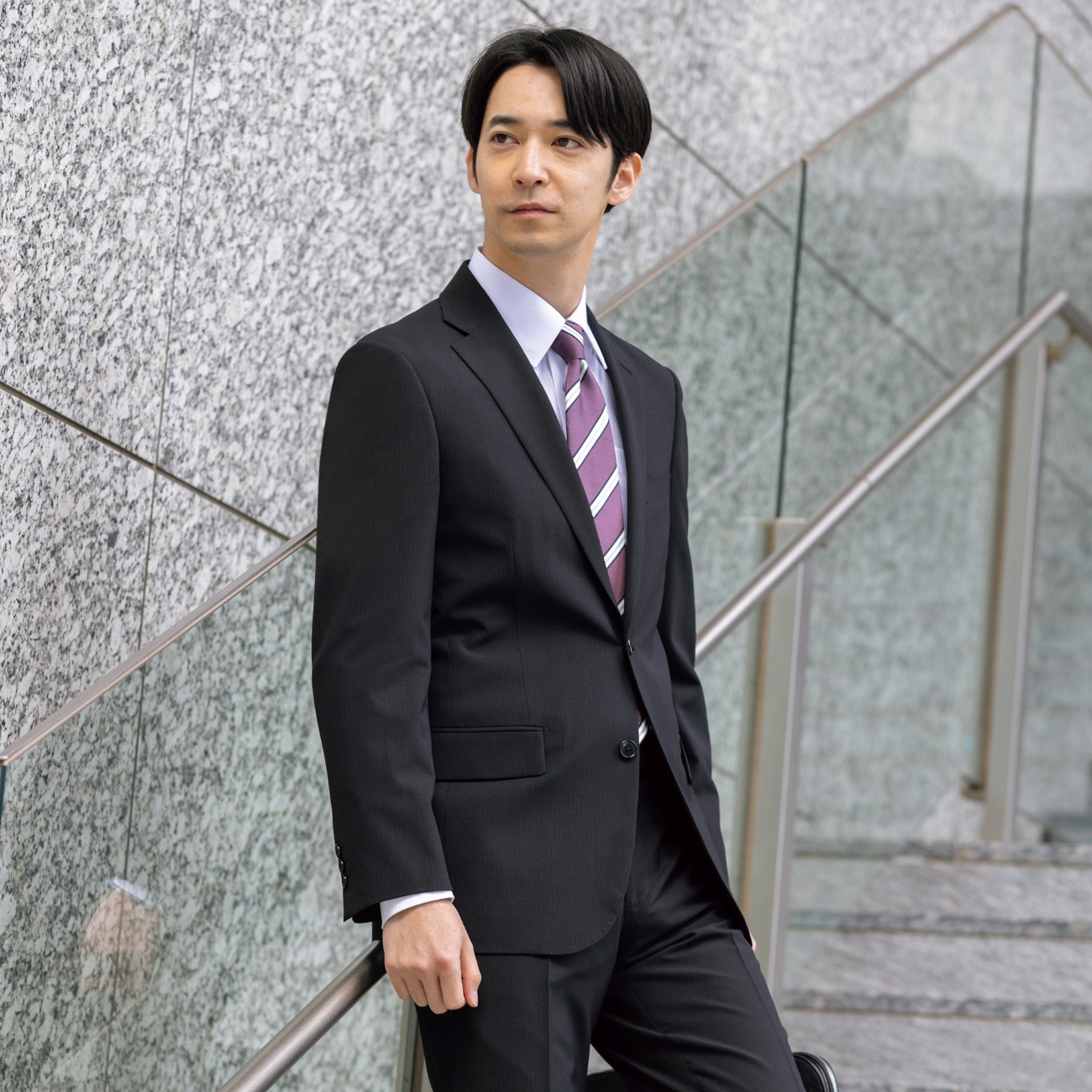 黒マイクロチェックスーツ JOURNAL WORKS スリム 黒マイクロチェックスーツ JOURNAL WORKS スリム