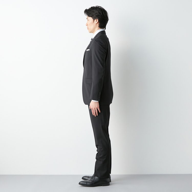 洗えるスーツ｜ストレッチ｜黒・無地｜ツーパンツ｜ビジネスから就活