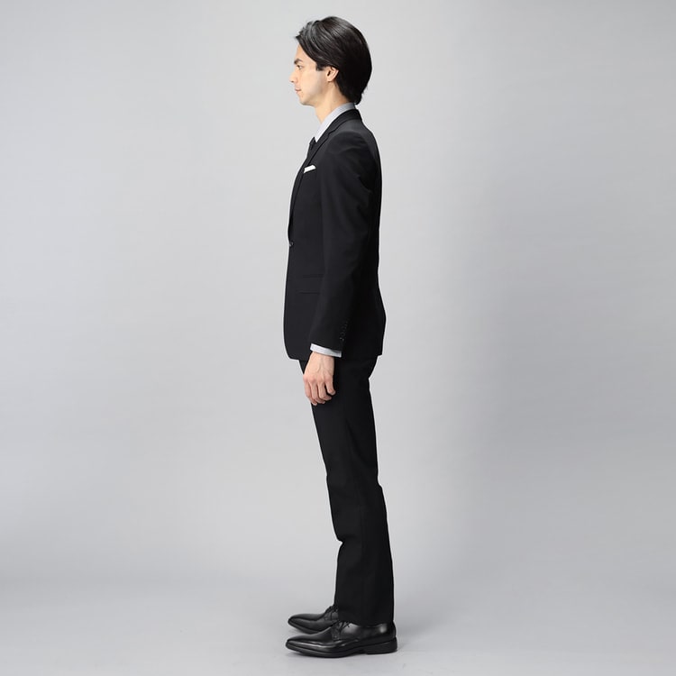 【ビジネスから就活まで】はっ水 黒無地 ストレッチ 2パンツスーツ MAJI スリム 別売ベストあり