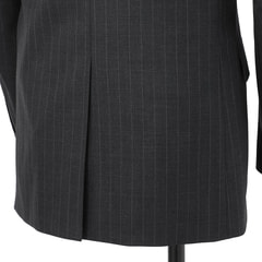 アウトレット】洗える ストレッチスーツ チャコールグレーストライプ