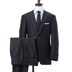 特価】【WEB限定商品】日本製 REDA 上質ウールスーツ 紺ストライプ