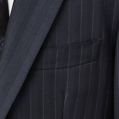 特価】【WEB限定商品】日本製 REDA 上質ウールスーツ 紺ストライプ