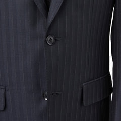特価】【WEB限定商品】日本製 REDA 上質ウールスーツ 紺ストライプ