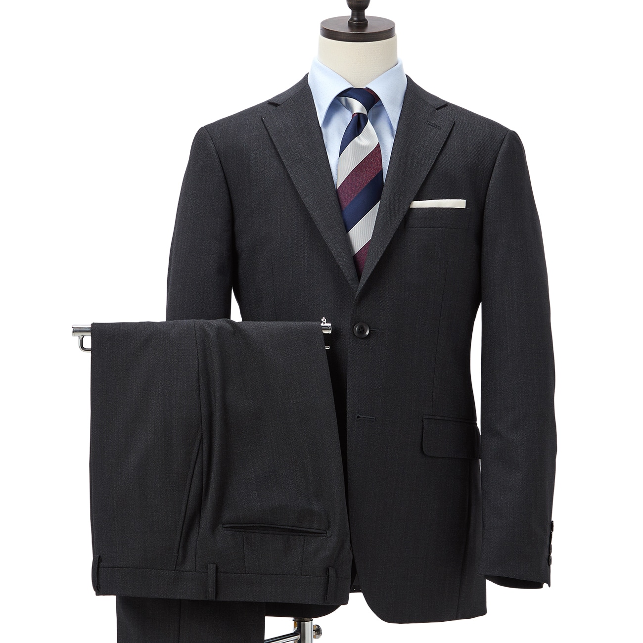 【特価】【WEB限定商品】上質ウールブレンドスーツ グレー LES MUES ブリティッシュスリム