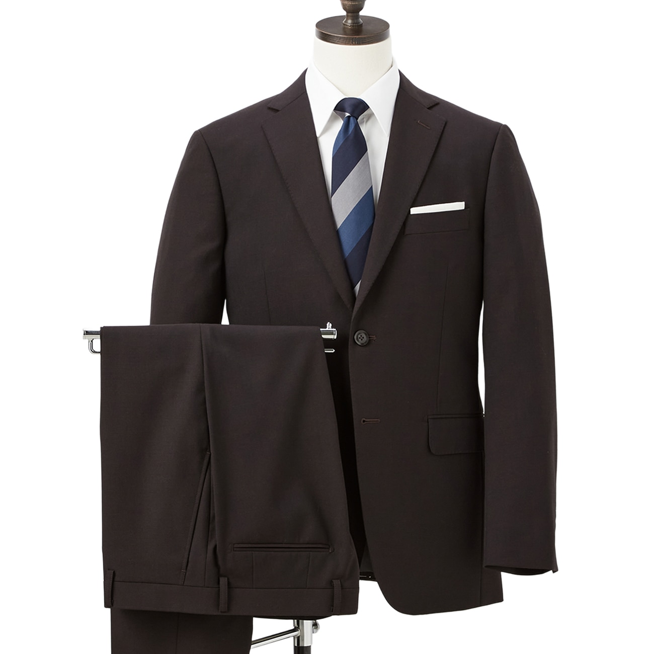 【WEB限定商品】上質ウールブレンドスーツ 茶織柄無地 LES MUES ブリティッシュスリム 【WEB限定商品】上質ウールブレンドスーツ 茶織柄無地 LES MUES ブリティッシュスリム