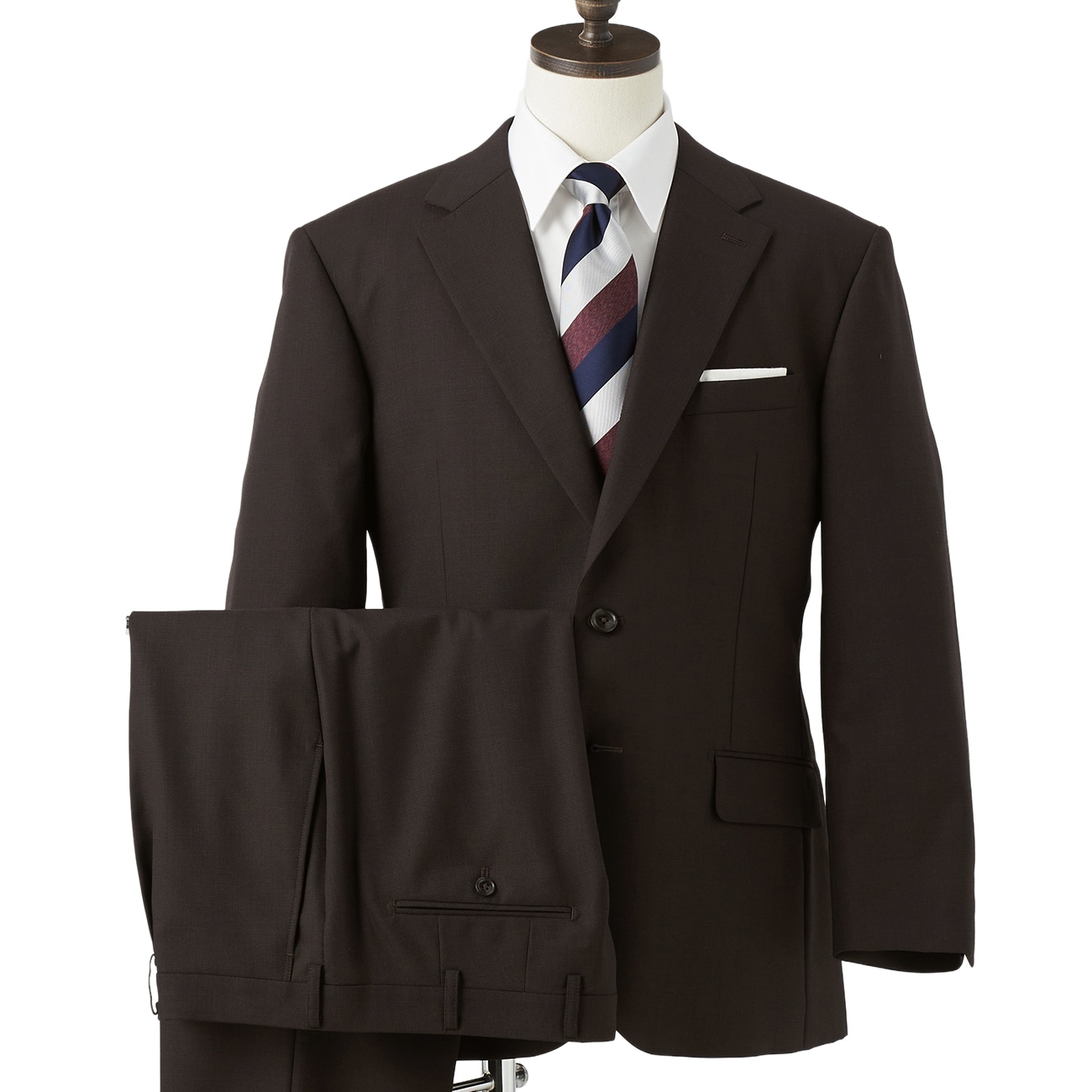 【WEB限定商品】上質ウールブレンドスーツ 茶織柄無地 LES MUES ベーシック 【WEB限定商品】上質ウールブレンドスーツ 茶織柄無地 LES MUES ベーシック