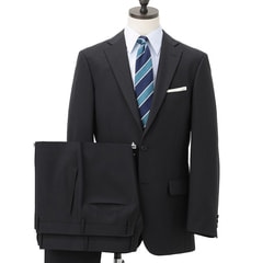 【超美品】黒スーツ×スラックス2本 KSW】【年間】【フォーマル対応可】2釦シングルスーツ 0タック