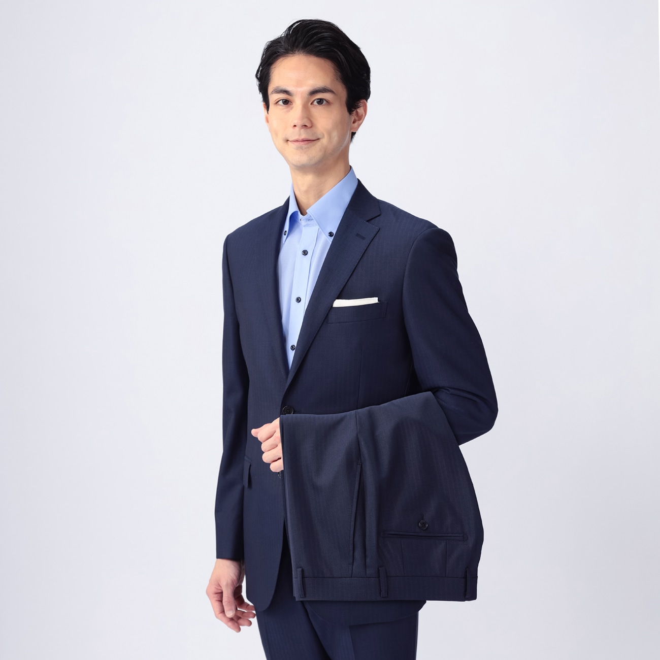 WEB限定価格】洗える ハイストレッチ 2パンツスーツ LES MUES ブリ 