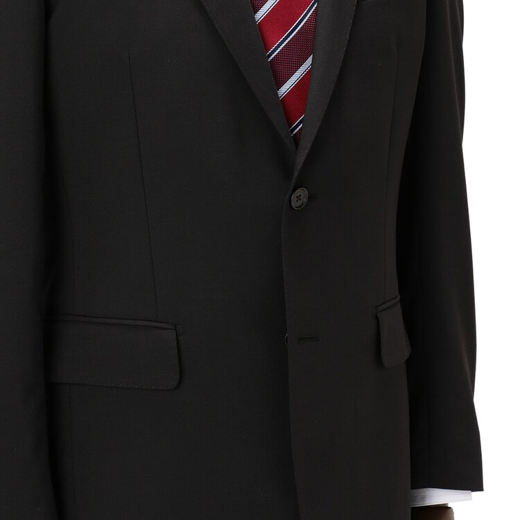 【未使用】LES MUES パンツスーツ背抜きテーラードジャケットパンツLL アウトレット】接触冷感 洗える 黒無地 2つボタン 2パンツスーツ LES M