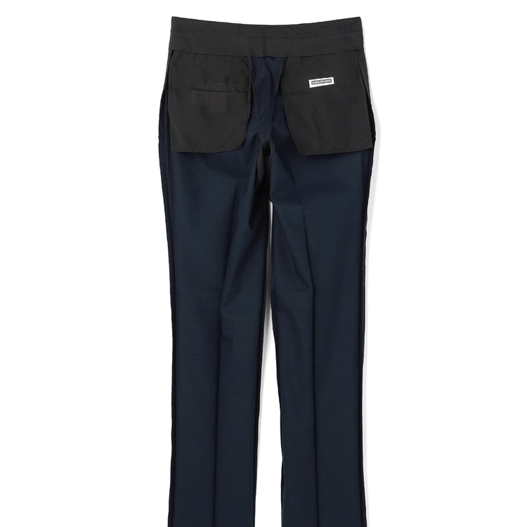 洗える ストレッチ 2パンツスーツ 紺チェック LES MUES ブリティッシュ 