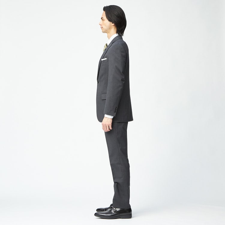 洗える ストレッチ 2パンツスーツ グレーストライプ JOURNAL WORKS スリム