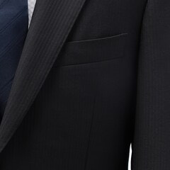 スーパーストレッチ 防しわ 黒シャドーストライプ柄スーツ LES