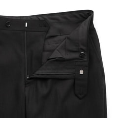 洗える ストレッチ 2パンツスーツ 黒織柄ストライプ LES MUES ブリティ